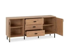 Seconique Clearance - Seconique Leon Oak 2 Door 3 Drawer Sideboard