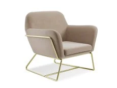 LPD Clearance - LPD Charles Beige Velvet Fabric Armchair