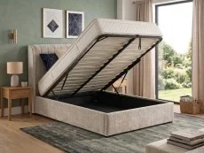 ASC ASC Finley Beige Fabric Ottoman Bed Frame