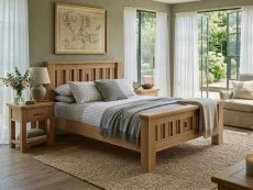 ASC ASC Selkirk Oak Wooden Bed Frame