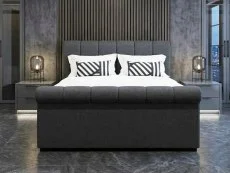 ASC ASC Cairo Charcoal Grey Fabric Ottoman Bed Frame