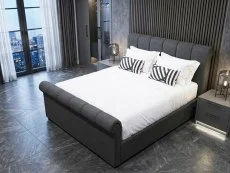 ASC ASC Cairo Charcoal Grey Fabric Ottoman Bed Frame