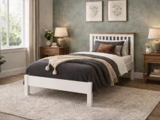 Time Living Time Living Ascot White and Oak Wooden Bed Frame