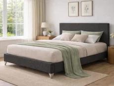Time Living Time Living Brooklyn Dark Grey Fabric Bed Frame