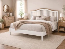 Time Living Time Living Chester White and Oak Wooden Bed Frame