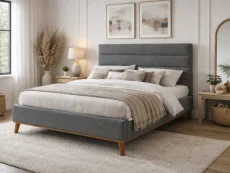 Time Living Time Living Mayfair Light Grey Fabric Bed Frame