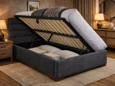Time Living Time Living Mayfair Dark Grey Fabric Ottoman Bed Frame