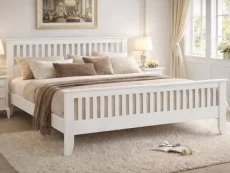 Time Living Time Living Turin White Wooden Bed Frame