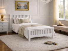 Time Living Time Living Turin White Wooden Bed Frame
