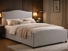 Time Living Clearance - Time Living Brunswick Sand Fabric 4ft6 Double Ottoman Bed Frame