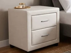 Time Living Time Living Dorset White Faux Leather 2 Drawer Bedside Table (Assembled)