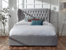 GFW GFW Dakota Platinum Fabric Ottoman Bed Frame