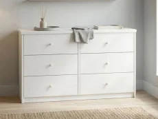 Core Core Erin White 3+3 Drawer Wide Chest of Drawers