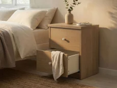 Core Core Freya Oak 2 Drawer Bedside Table
