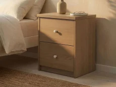 Core Core Freya Oak 2 Drawer Bedside Table