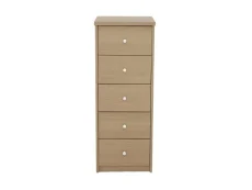 Core Core Freya Oak 5 Drawer Narrow Chest of Drawers