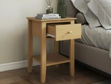 Core Core Henley Oak 1 Drawer Bedside Table