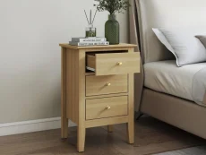 Core Core Henley Oak 3 Drawer Bedside Table