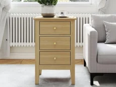 Core Core Henley Oak 3 Drawer Bedside Table