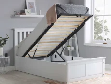 ASC ASC Serena White Wooden Ottoman Bed Frame