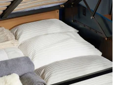 ASC ASC Serena Navy Blue Wooden Ottoman Bed Frame