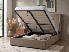 Seconique Seconique Verona Brown Fabric Ottoman Bed Frame