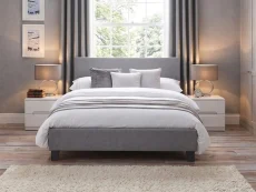 Julian Bowen Julian Bowen Rialto Grey Linen Fabric Bed Frame