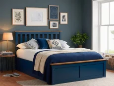 ASC Serena Navy Blue Wooden Ottoman Bed Frame ASC Serena Navy Blue Wooden Ottoman Bed Frame