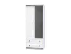 Welcome Welcome Balmoral White High Gloss 2 Door 2 Drawer Mirrored Double Wardrobe (Assembled)