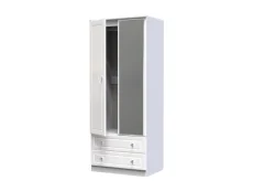 Welcome Welcome Balmoral White High Gloss 2 Door 2 Drawer Mirrored Double Wardrobe (Assembled)