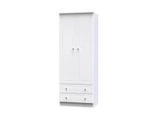 Welcome Balmoral White High Gloss 2 Door 2 Drawer Tall Double Wardrobe (Assembled) Welcome Balmoral White High Gloss 2 Door 2 Drawer Tall Double Wardrobe (Assembled)