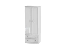 Welcome Welcome Balmoral White High Gloss 2 Door 2 Drawer Tall Double Wardrobe (Assembled)