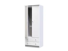 Welcome Welcome Balmoral White High Gloss 2 Door 2 Drawer Tall Double Wardrobe (Assembled)