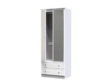 Welcome Welcome Balmoral White High Gloss 2 Door 2 Drawer Tall Mirrored Double Wardrobe (Assembled)