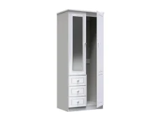 Welcome Welcome Balmoral White High Gloss 2 Door 3 Drawer Mirrored Double Wardrobe (Assembled)