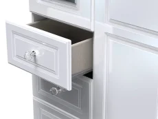 Welcome Welcome Balmoral White High Gloss 2 Door 3 Drawer Mirrored Double Wardrobe (Assembled)