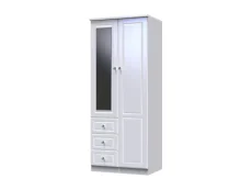 Welcome Balmoral White High Gloss 2 Door 3 Drawer Mirrored Double Wardrobe (Assembled)