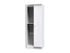 Welcome Welcome Balmoral White High Gloss 2 Door Tall Double Hanging Wardrobe (Assembled)