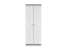 Welcome Balmoral White High Gloss 2 Door Tall Double Hanging Wardrobe (Assembled)