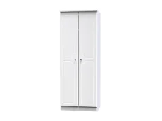 Welcome Welcome Balmoral White High Gloss 2 Door Tall Double Wardrobe (Assembled)