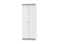 Welcome Welcome Balmoral White High Gloss 2 Door Tall Double Wardrobe (Assembled)