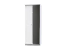Welcome Welcome Balmoral White High Gloss 2 Door Tall Mirrored Double Wardrobe (Assembled)
