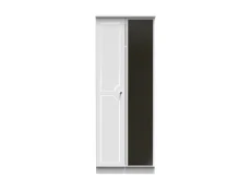 Welcome Welcome Balmoral White High Gloss 2 Door Tall Mirrored Double Wardrobe (Assembled)