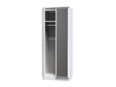 Welcome Welcome Balmoral White High Gloss 2 Door Tall Mirrored Double Wardrobe (Assembled)