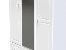 Welcome Welcome Balmoral White High Gloss 3 Door 2 Drawer Tall Mirrored Triple Wardrobe (Assembled)