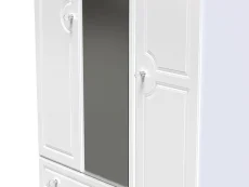 Welcome Welcome Balmoral White High Gloss 3 Door 2 Drawer Tall Mirrored Triple Wardrobe (Assembled)
