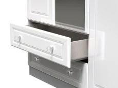 Welcome Welcome Balmoral White High Gloss 3 Door 2 Drawer Tall Mirrored Triple Wardrobe (Assembled)