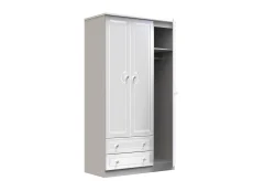 Welcome Welcome Balmoral White High Gloss 3 Door 2 Drawer Tall Triple Wardrobe (Assembled)