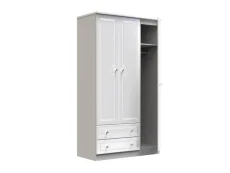 Welcome Welcome Balmoral White High Gloss 3 Door 2 Drawer Tall Triple Wardrobe (Assembled)