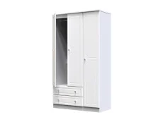 Welcome Welcome Balmoral White High Gloss 3 Door 2 Drawer Tall Triple Wardrobe (Assembled)